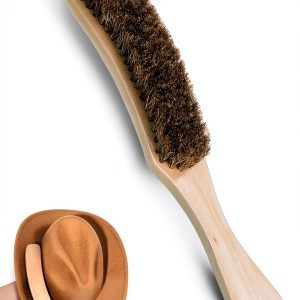 Hydermus Wood Horsehair Hat Brush for Suede Wool Felt-0