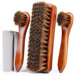 Unekez Brown Gray Wood Shoe Brush Kit-0
