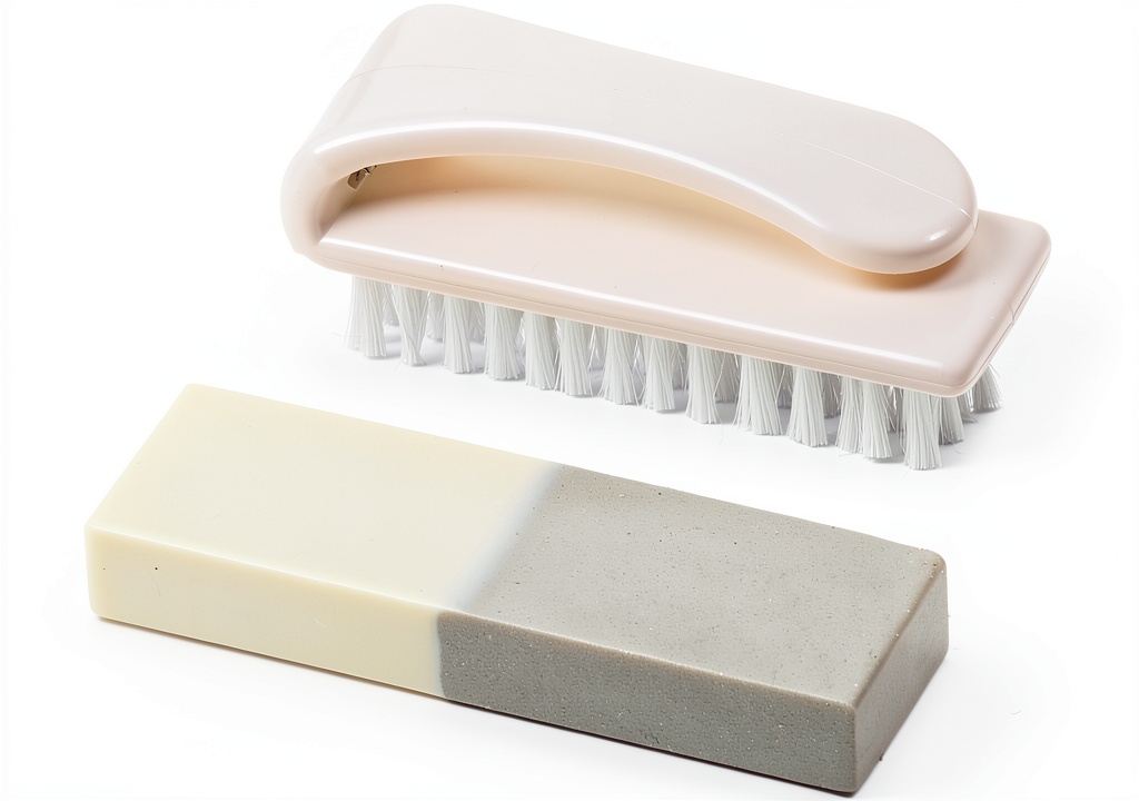 Sof Sole Shoe Brush being used on suede shoes