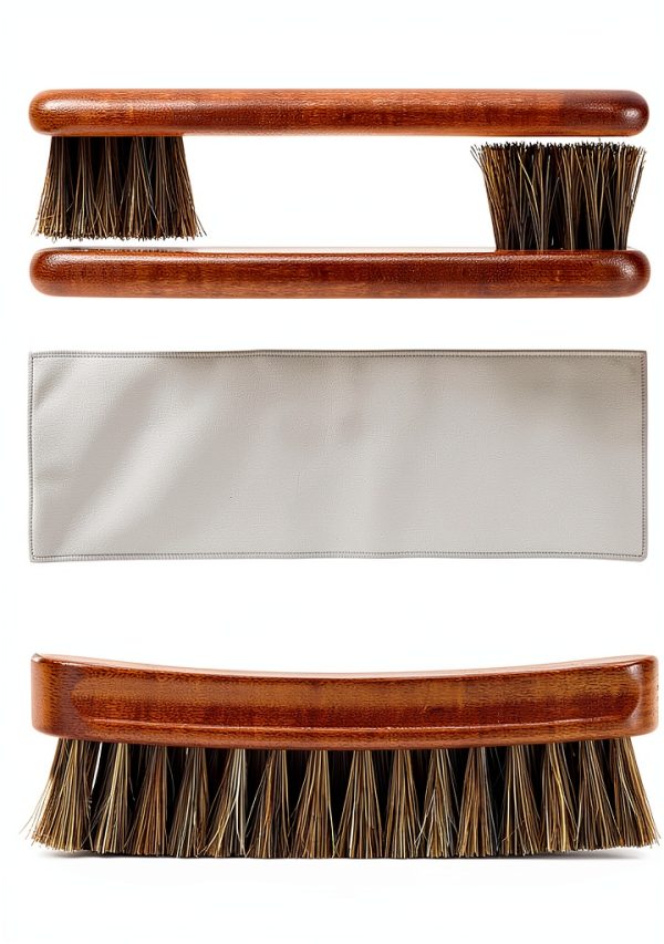 Unekez Brown Gray Wood Shoe Brush Kit-1