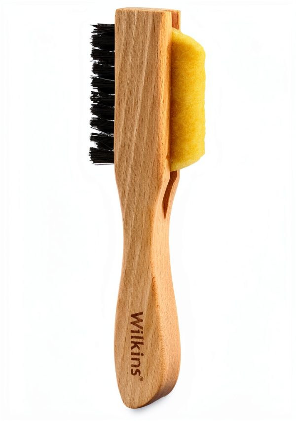 Wilkins Suede Shoe Brush Brown Wood Handle for Men-0