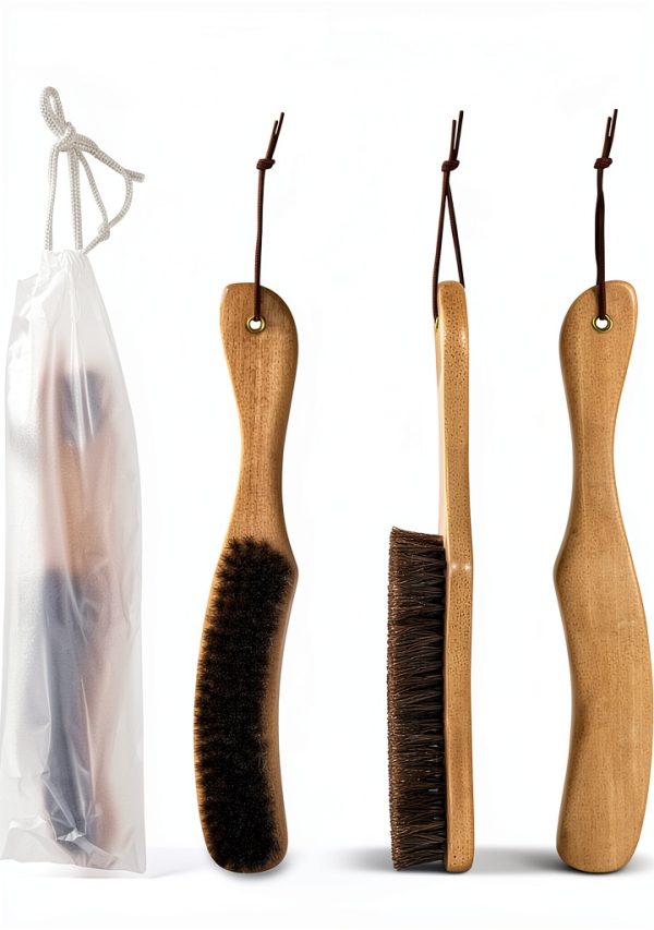Hydermus Wood Horsehair Hat Brush for Suede Wool Felt-6