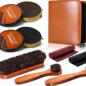 Leather Shoe Care Kit Pavo All-in-One Brush Set-0