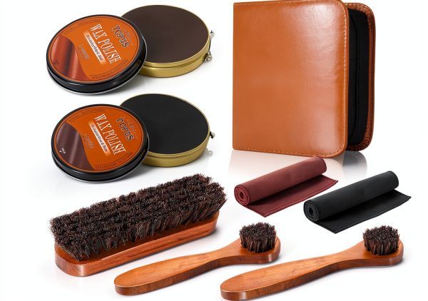 Leather Shoe Care Kit Pavo All-in-One Brush Set-0