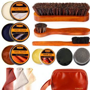 Shoe Care Kit Nuroon Leather Brush Mink Oil-0