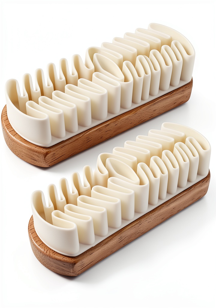 CESWEIAR suede brush being used on a leather boot
